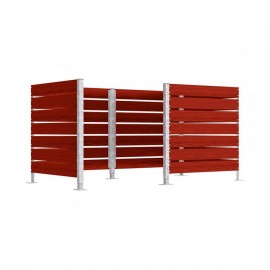 Guardacontenidors en fusta sintética i postes en acer